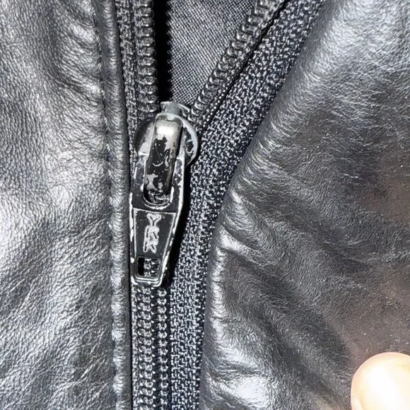 Clipper Mist By London Fog Black Leather Men’s Bomber Jacket Size M Aviator 90’s - Picture 6 of 10